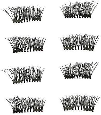 balloonbobo 8 Pcs 3D Dual Magnetic Eyelashes Thick Reusable Fake Eyelashes Long Lashes Extensions with Tweezers 12#