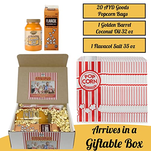 Ultimate Movie Theater Popcorn Kit Flavacol Salt (35 oz) & Golden