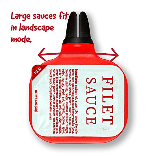 Saucemoto Dip Clip | An in-car sauce holder for ketchup and dipping sauces. As seen on Shark Tank (2 Pack, Gray) - Thumbnail 6