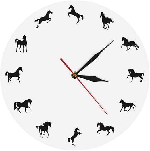 Mzdpp Silueta Del Caballo Reloj De Pared Entrenamiento Del Caballo