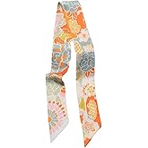 JERLA 100% Mulberry silk Scarf Head Hair Ribbon Handbag Handle wrap Tie Bundle Neckerchief Scarf for women
