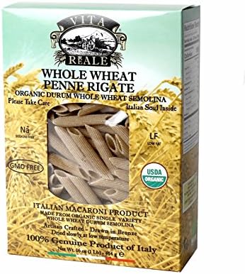 Vita Reale Organic Italian Pasta, Penne Rigate Whole Wheat, 16 oz.