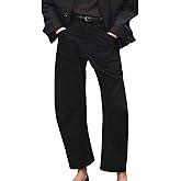 yoeasy Womens Baggy Barrel Jeans Mid Rise Wide Leg Vintage Denim Ankle Pants Boyfriend Jeans with Pockets