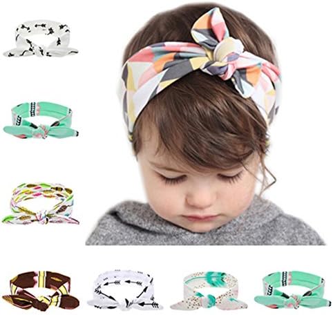 6 Pack Baby Bunny Ears Headband Girl's Hair Bands Children Turban Headdress Multi-colors