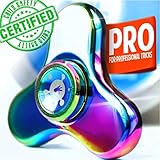 Hot Novations Fidget Spinner Pro, Metal Rainbow Figit Spinner - Hand Toy For Tricks - Best Mini Spinner For Kids with Autism. Anti Anxiety Toy. Exclusive Design.