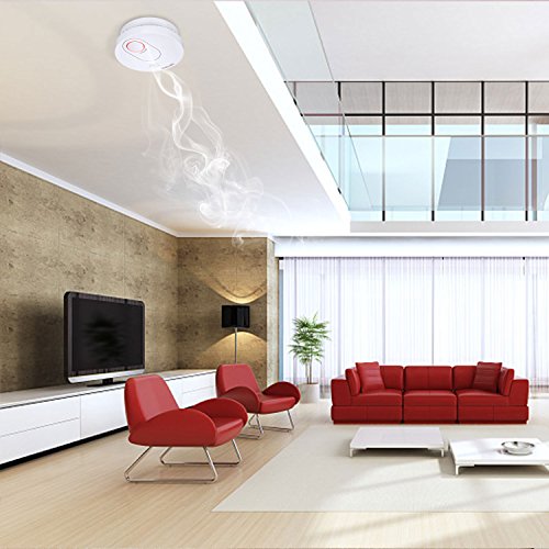 10 Years Battery-Operated Smoke and Fire Alarm/Detector(Not Hardwired) with Silence Button and 10-hours Eliminates Late Night Low Battery Chirps Mode Photoelectric Sensor & UL Listed Smoke&Fire Alarm