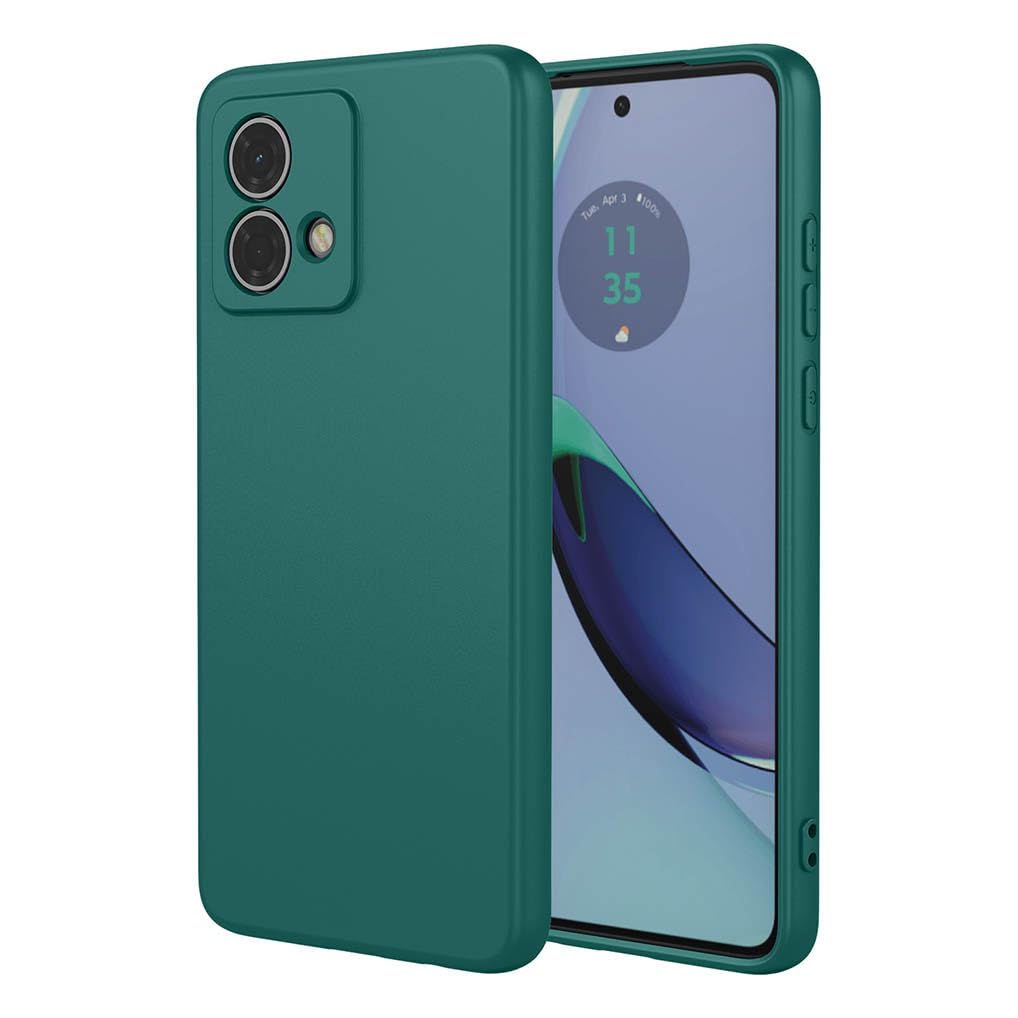 SEAHAI Case for Motorola Moto G84 5G, Ultra Thin Silky-Soft Touch Liquid Silicone Phone Cover with Shockproof Airbag Design, Premium TPU Bumper Fashion Case - Dark Green