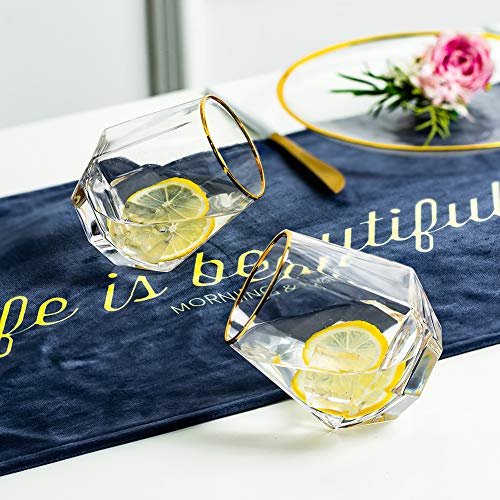 Diamond Whisky Glasses 6er-Set Gekipptes Scotchglas 300 Ml Whiskyglas Moderner Look Für Männer Frauen, Papa, Ehemann, Freunde, Glaswaren Für Bourbon/Rum/Bar Tumbler – Bild 3