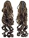 SWACC 12-Inch Curly Ponytail Extension, Synthetic Hair, Claw Clip, Medium Ash Brown