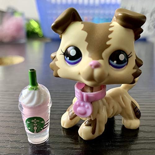 Emilys Doll lps Collie Tan and Brown #2210 Purple Eyes Magnet Foot Clear Peg with lps Accessories Start Bucks Kids Collectable Gift