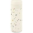 W&P Porter Insulated Bottle 16 oz | Clean Taste Ceramic Coating for Water, Coffee, & Tea | Wide Mouth Vacuum Insulated | Dishwasher Safe, Cream Terrazzo