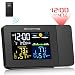 SMARTRO SC91 Projection Alarm Clock for Bedrooms with Weather Station, Wireless Indoor Outdoor Thermometer, Temperature Humidity Monitor Gauge Hygrometer