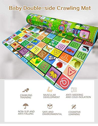 ROYAL TREND Waterproof Double Side Baby Play Crawl Floor Mat for Kids Picnic School Home (Multicolour, Color and Design May Vary 4 x 6 ft)