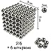 222 Magnetic Balls Sculpture Toy - 216 + 6 Spare Pieces 5mm Large Size - Includes Carrying Bag and Plastic Card Separator - DIY Fidget Magnets Science Kit - 5mm Set of 222