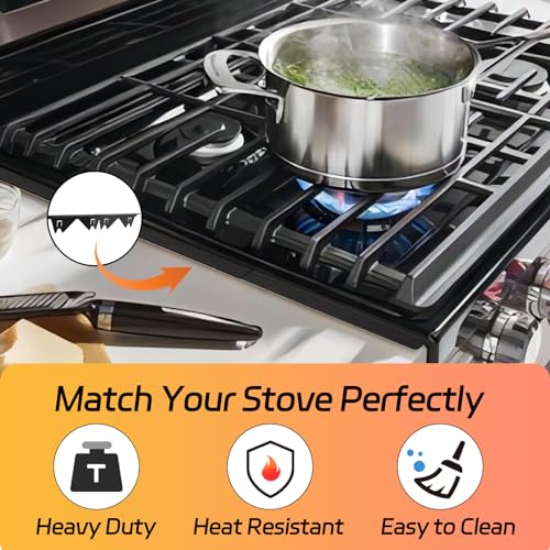 Stainless Steel Stove Gap Covers (2 Pack), Stove Gap Filler, Stove Counter Gap Guards for Kitchen, Range Trim Kit, Easy Clean with Heat Resistant, Adjustable Length 13.8” to 27.6”, Width 0.79