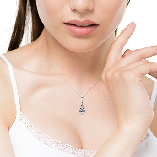 Cate And Chloe 18k White Gold Isla Pendant Necklace Swarovski