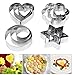 Cookie Cutters Pastry Fruit Cutters, Amison 12 Pcs Metal Stainless Steel Heart Star Circle Flower Shaped Mould