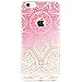 iPhone 6 Case, iPhone 6s Case,JAHOLAN TPU Silicone Gel Soft Clear Case Cover for Iphone 6 6S - Pink White Tribal Henna