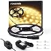 Novostella Dimmable LED Light Strip Kit with UL Listed Power Supply, 300 LEDs, 16.4ft/5m 12V LED Ribbon, Non-waterproof, 3000K Warm White Lighting Strips, LED Tape primary