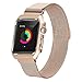 LikeItY Compatible for Apple Watch Band 42mm, Milanese Loop Stainless Steel Magnetic Band with Metal Case for iWatch Series 1/2/3 Replacement Strap for iWatch - Retro Gold