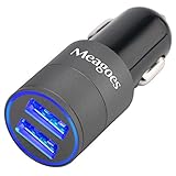 Meagoes Fast USB Car Charger Adapter (4.8A/24W), with Dual Smart Ports for Apple Iphone 8/X/Plus/7/6s, Ipad Pro/Mini, Samsung Galaxy S9/S9+/S8/S8+/S7/S6/Note 8, LG, HTC, Google, Moto and More [Gray]