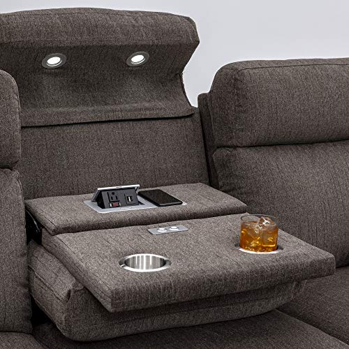 Seatcraft Hawke Home Theater Seating Sofa Performance Fabric Power