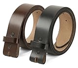Belt for Buckles 100% Top Grain One Piece Leather, up to Size 62, Made in USA, 1043,set of black/brown Size 36