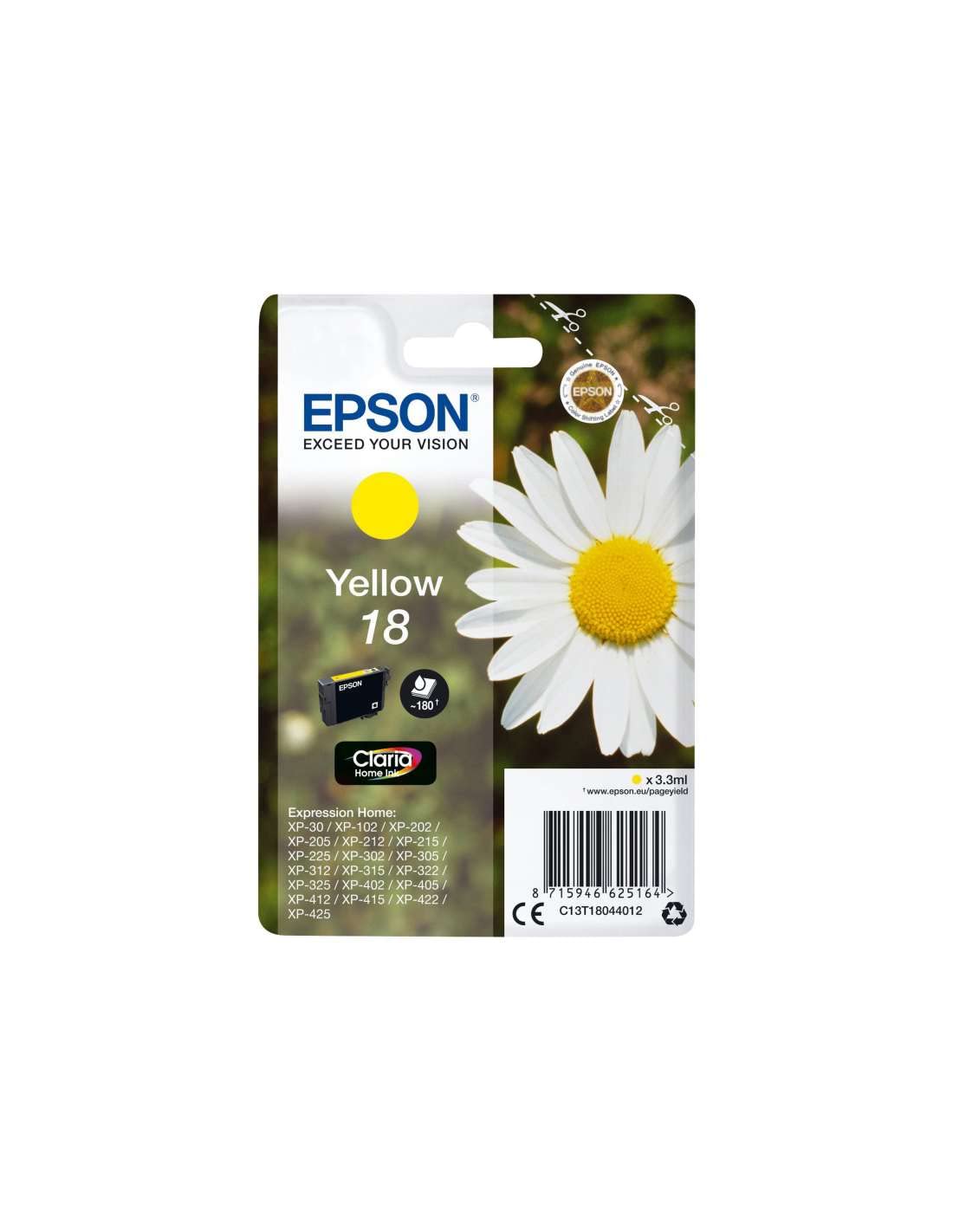Epson 18 Yellow Daisy Genuine, Claria Home Ink Cartridge — image 1