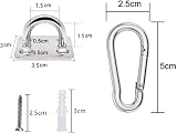 HOMPER 4 Pcs M5 304 Stainless Oblong Pad Eye Plate with 4 Carabiner Clips, 16 view 4