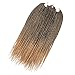 Crotchet Braids Box Braids Hair Extensions Ombre Black Brown Burgundy Kanekalon Braiding Hair (24inch, 1B-27)