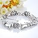 BISAER Horse Charm Bracelet Charm Bead Bracelet with 925 Sterling Silver Plated Gifts for Women Teen Girls (Horse 7.87 Inches)