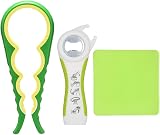 Otstar Latest Jar Opener and Bottle Opener with Silicone Gripper Green