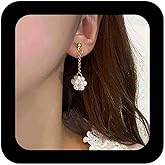 Vacaonio Vintage Pearl Dangle Drop Earrings White Pearls Wedding Earrings Tiny Pearl Cluster Earrings French Pearls Bead Earrings Jewelry for Women