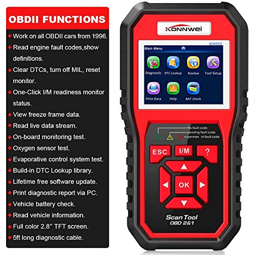 KSRplayer OBDII Auto Diagnostic Code Scanner KW850 Universal Vehicle Engine System Scanner OBD2 EOBD Scanners Tool Check Engine Light Code Reader for All OBD II Cars Since 1996【2018 Upgraded Version】 - Thumbnail 3