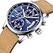 NIBOSI Mens Watches Leather Analog Quartz Watch Men Date Business Dress Wristwatch Men's Waterproof Sport Clock (Silver Blue)