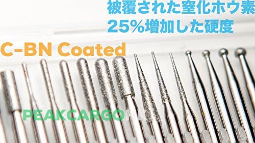 TAOSTOOLS 30in1 Set Diamond C-BN Coated Burr Points Bits 120 Grit 3mm Shank Carving Engraving Cutting Compatible with Dremel Rotary