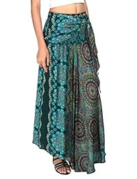 Falda larga 2 en 1, estilo bohemio, suelta, para verano, viajes, playa, festival, casual