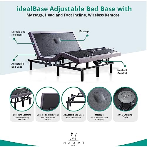 Naomi Home Pain Relieving IdealBase Adjustable Bed Frame Queen