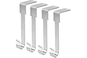 Guojanfon 4 Pack Christmas Stockings Holder, Metal Hooks for Hanging Christmas Stockings,Stocking Holders for Mantle for Christmas Decorations (Silver)