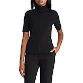 Anne Klein Womens Half Sleeve Turtleneck Knit Top