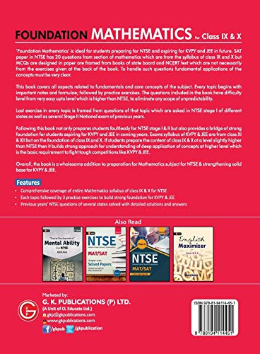 GKP JEE Foundation Mathematics for Class IX & X by Anuja Arora (With Speical Focus on NTSE, KVPY & JEE) Also Useful for Mathematics Olympiad 1