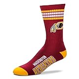 NFL 4 Stripe Deuce Crew Socks Mens-Washington Redskins-Size Large(10-13)