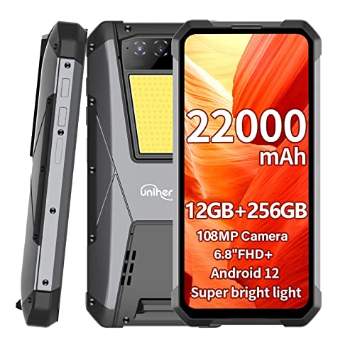 Unihertz Tank Rugged Smartphone Unlocked, 22000mAh Battery 12GB 256GB
