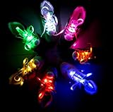 AcTopp 1 Pair LED Shoelaces - High Visibility Soft Nylon Light Up Shoelace with 4 Modes Rainbow Colors for Night Safety Running Biking, Or Cool Disco Party, Cosplay, Hip-hop Dance
