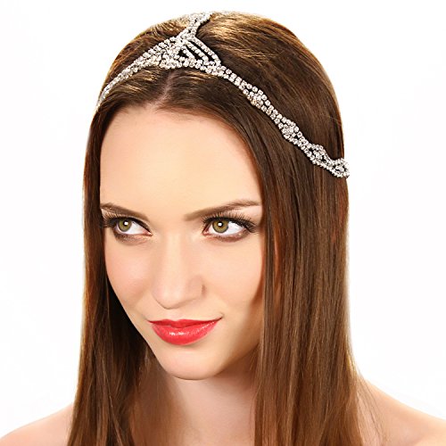 1920's Great Gatsby Inspired Art Deco Crystal Grecian Chain Headpiece