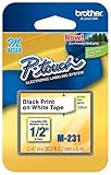 M231 1/2-Inch Black on White Tape for P-Touch Labeler (2Pk)