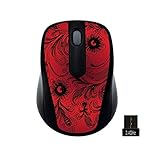 Gear Head Wireless Optical Nano Mouse, Red Flowers (MP2120RDF)