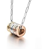 Personalized Charm Necklace for Mom - Custom Engraved Pendant, Paperclip Chain, Gift for Mother, Wife, Grandmother - Family Name Jewelry, Sentimental Women's Accessory