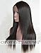 Chantiche Silk Top Yaki Straight Right Deep Invisible Parting Lace Front Wigs For Black Women Natural Looking Glueless Brazilian Remy Human Hair Lace Wig 16 Inch #1B