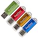 SamData 4 Pack 16GB USB 2.0 Flash Drive Thumb Drives Memory Stick, 4 Colors: Blue Green Gold Red